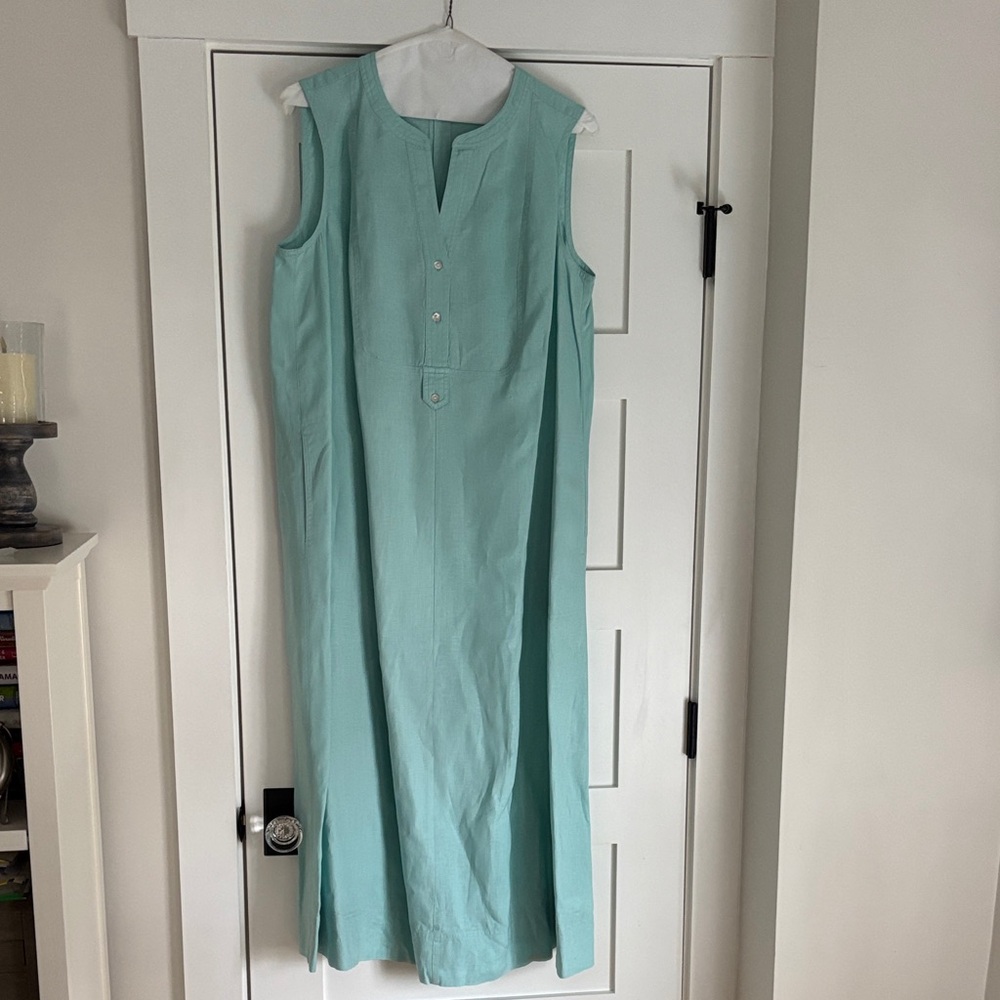 Sleeveless mint green/aqua Maxi Dress - J.Jill
